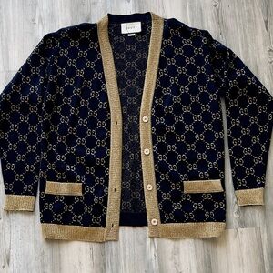 GUCCI GG COTTON LAMÉ CARDIGAN